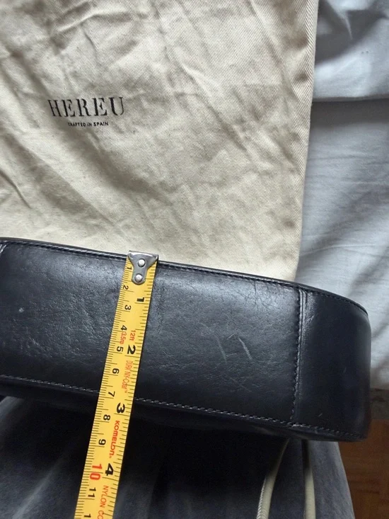 Hereu Bauza Black Leather Structured Shoulder Bag with Woven Front Detail - Picture 6 of 16